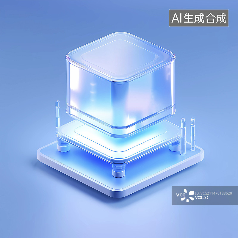 【AI数字艺术】透明质感科技领域建构图片素材