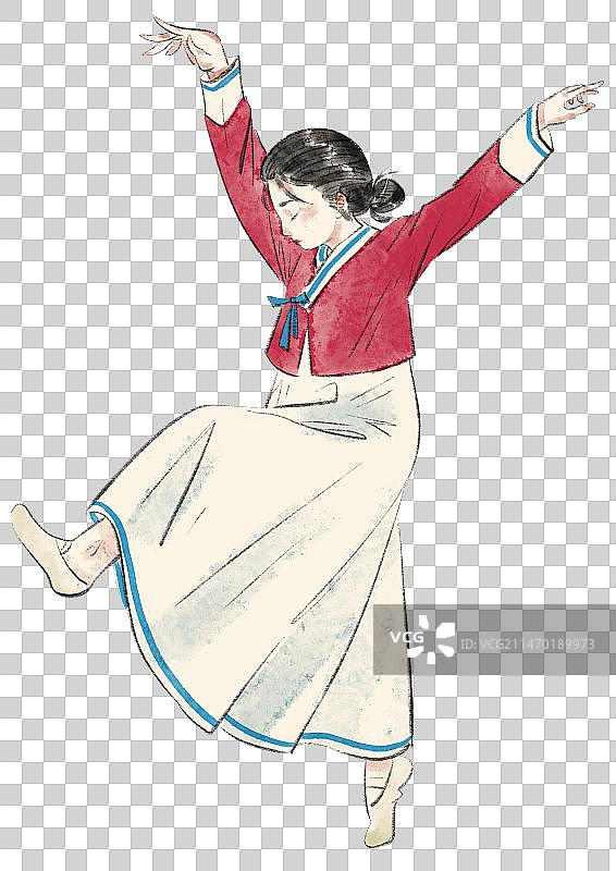 朝鲜族舞蹈插画元素图片素材
