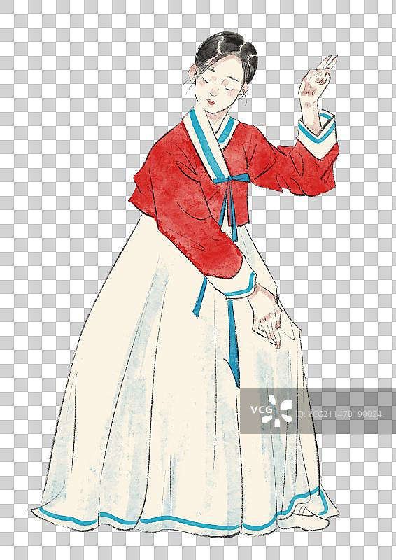 朝鲜族舞蹈插画元素图片素材