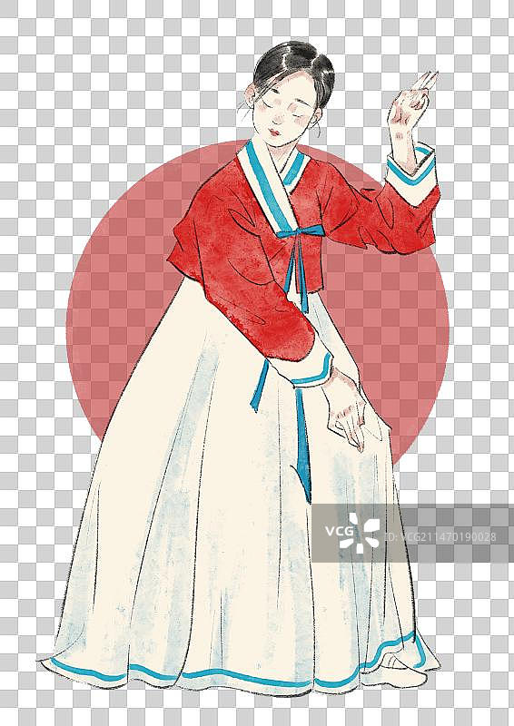 朝鲜族舞蹈插画元素图片素材