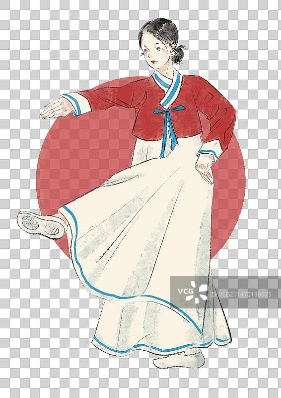 朝鲜族舞蹈插画元素图片素材