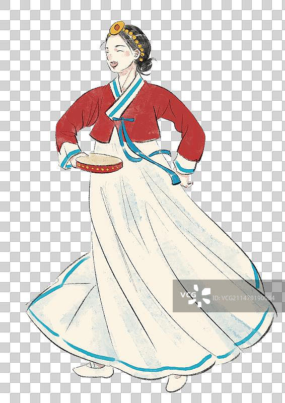 朝鲜族舞蹈插画元素图片素材