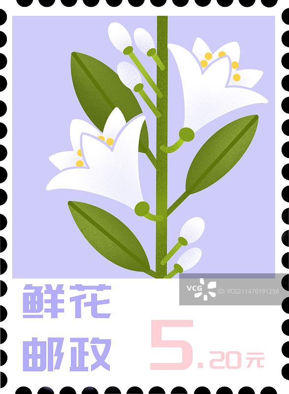 二十四节气对应花卉邮票模板图片素材
