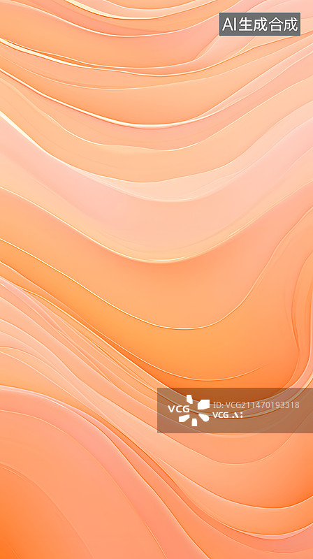 【AI数字艺术】竖幅彩色抽象背景橘粉单色弯曲水波图片素材