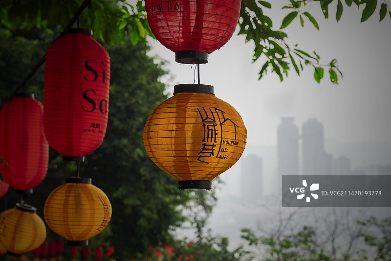 重庆山城巷灯笼图片素材