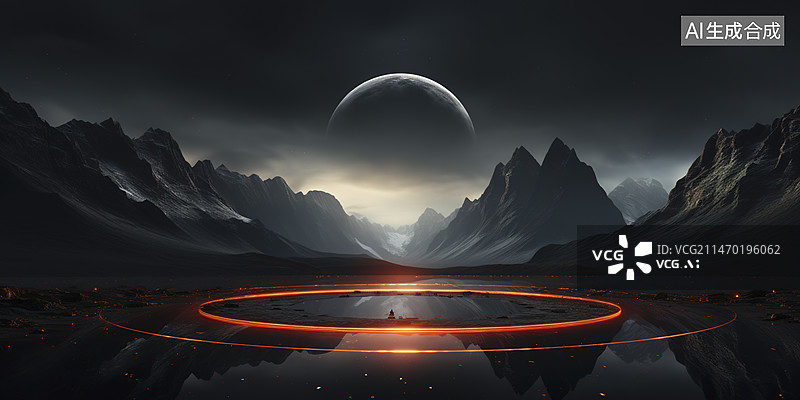 【AI数字艺术】外星光环科技背景图片素材