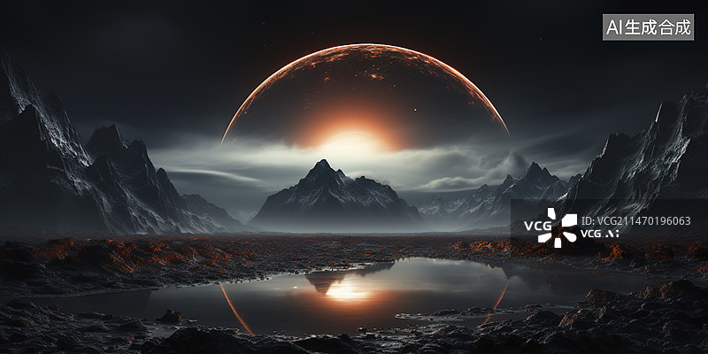 【AI数字艺术】外星光环科技背景图片素材