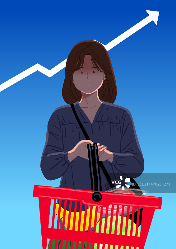 通货膨胀消费购物车购物惊喜压力图片素材
