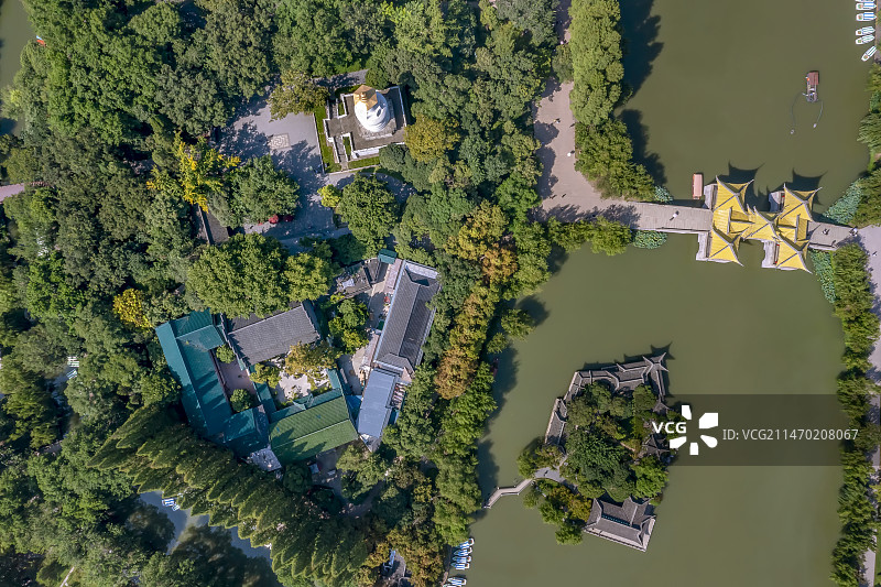 扬州瘦西湖五亭桥白塔法海寺图片素材