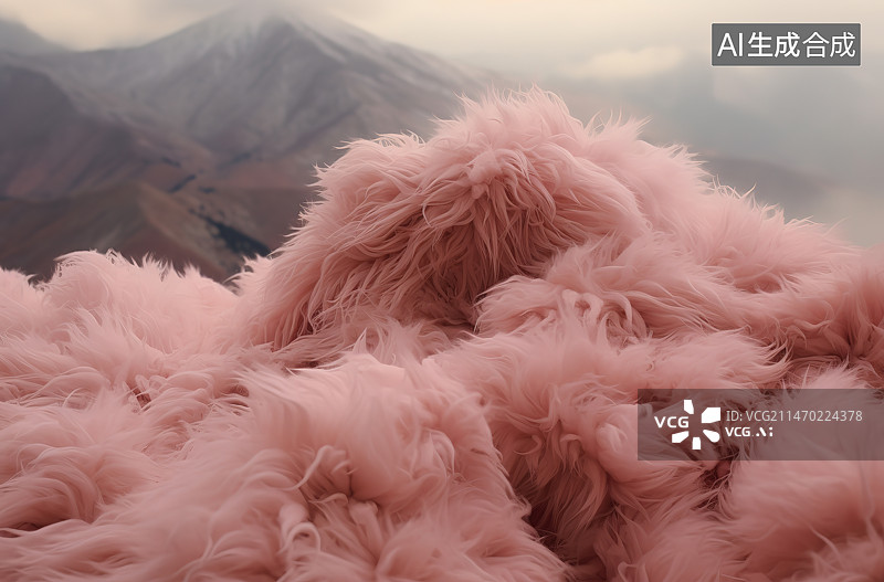 【AI数字艺术】日落时的毛皮特写镜头图片素材