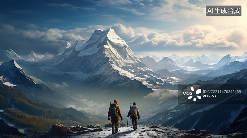 【AI数字艺术】徒步风景图片素材