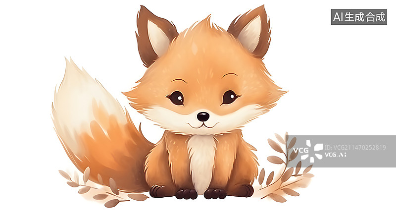 【AI数字艺术】可爱的小狐狸图片素材