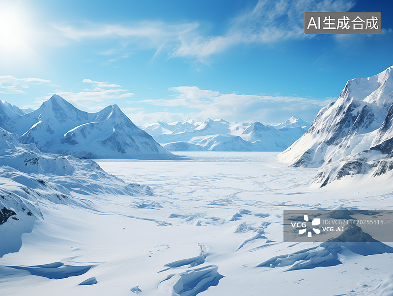 【AI数字艺术】雪山公路，汽车广告背景，雪山背景，大雪背景，雪景背景图片素材