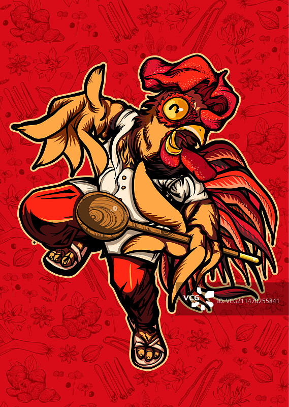 公鸡厨师图片素材