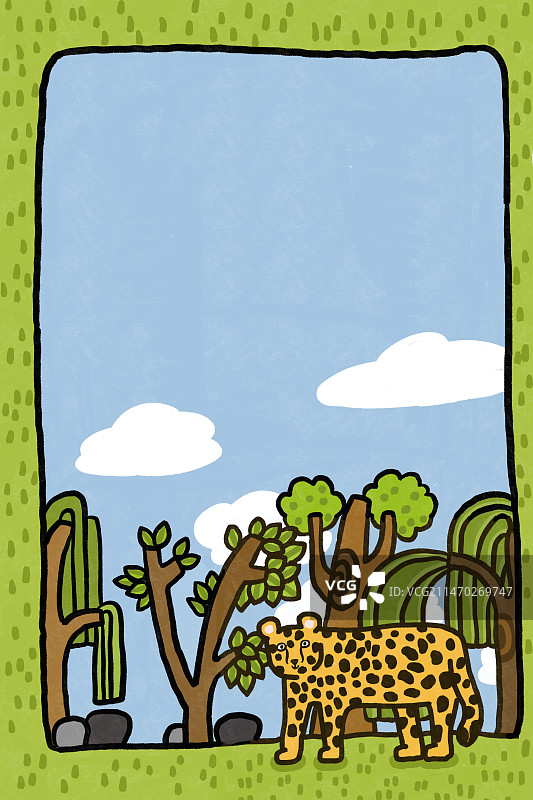 惊奇动物系列插画背景图片素材