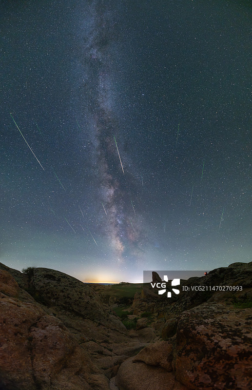 四子王旗的英仙座流星雨图片素材