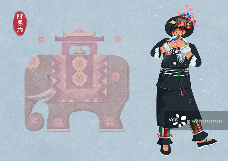 阿昌族吹箫的女性图片素材