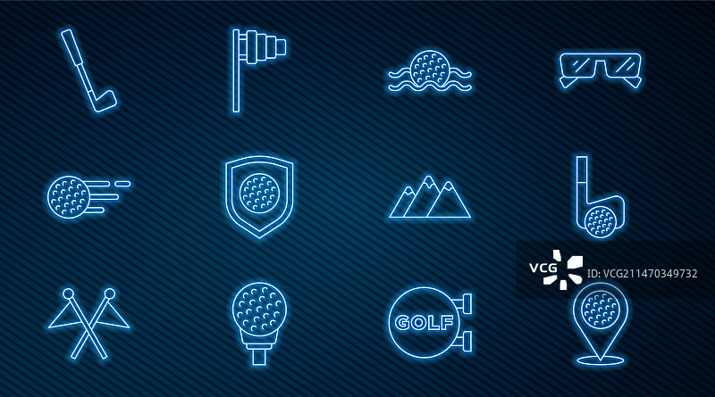 高尔夫球运动俱乐部定点图标图片素材