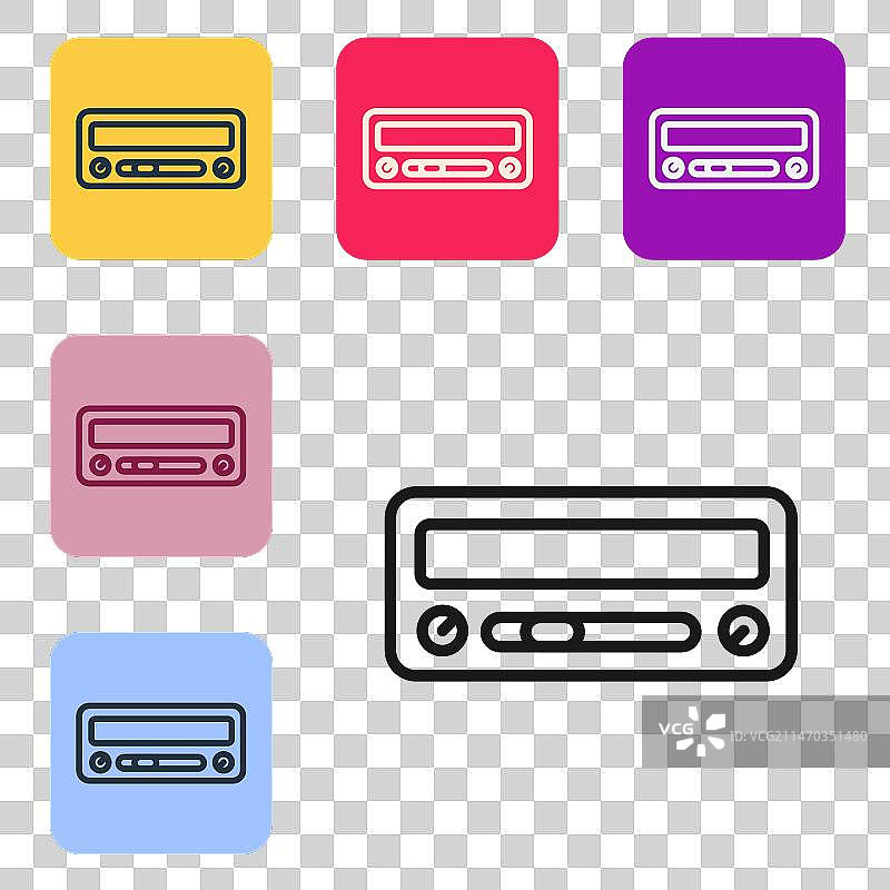 白色背景上的黑色汽车音响图标图片素材