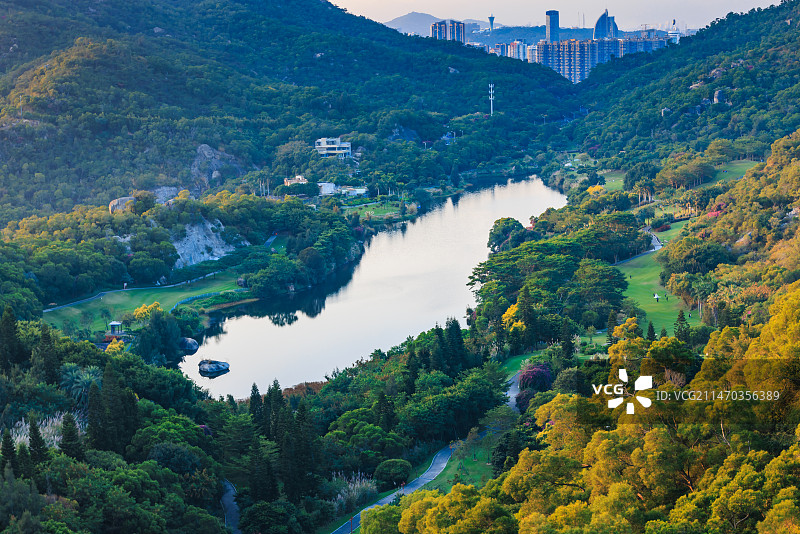 厦门林海线健康步道上李水库图片素材