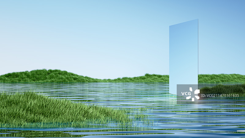 草地湖面广告背景用图图片素材
