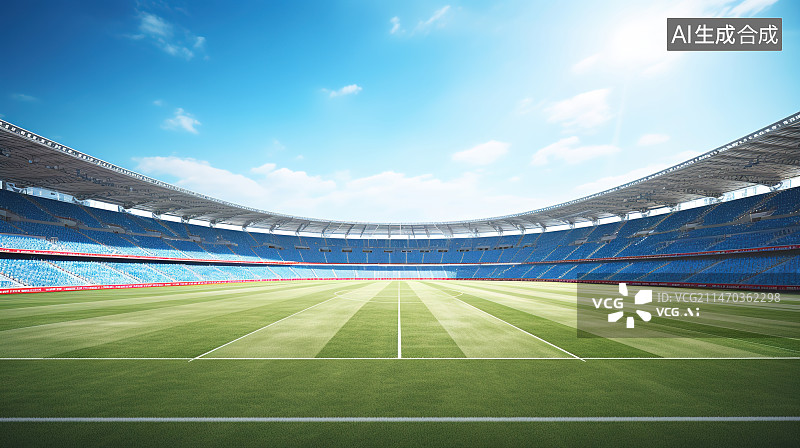 【AI数字艺术】空旷的足球场图片素材