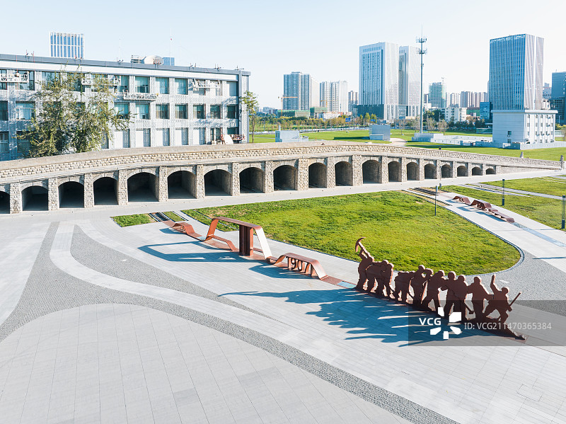 石家庄铁路大石桥历史遗迹航拍图图片素材