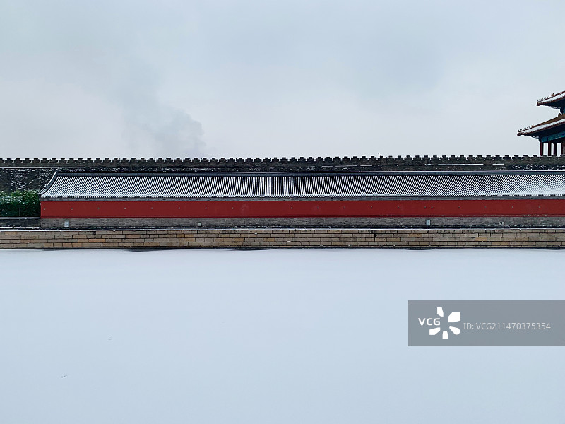 雪后的故宫城外图片素材