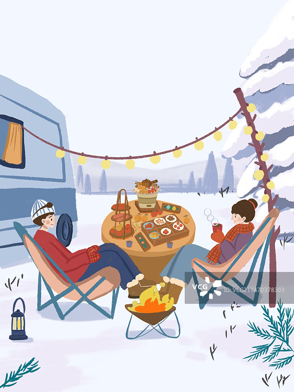 冬天露营图片素材