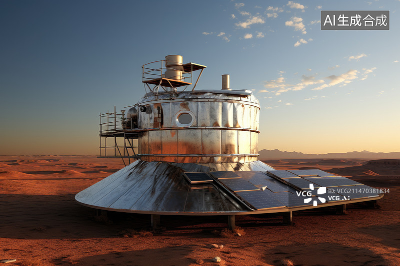 【AI数字艺术】人造不锈钢空间图片素材