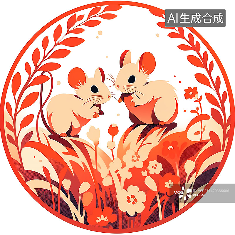 【AI数字艺术】生肖剪纸插画图片素材