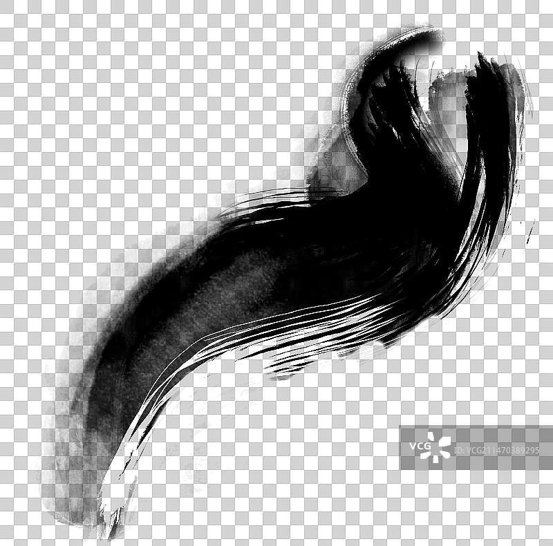 书法毛笔笔触水墨墨迹笔刷素材图片素材