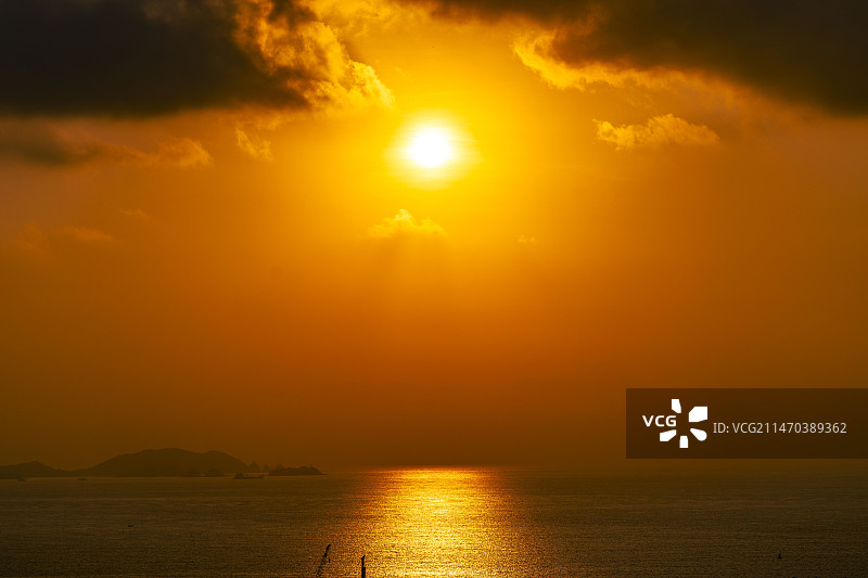 大亚湾核电站的日出图片素材