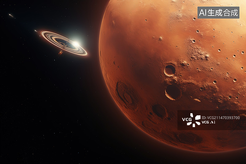 【AI数字艺术】夜晚月亮对天空的低角度视图图片素材