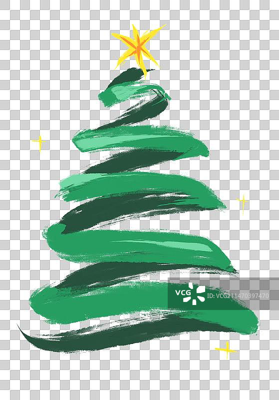 可爱卡通手绘圣诞树插画元素图片素材