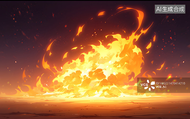 【AI数字艺术】燃烧的火焰火灾图片素材