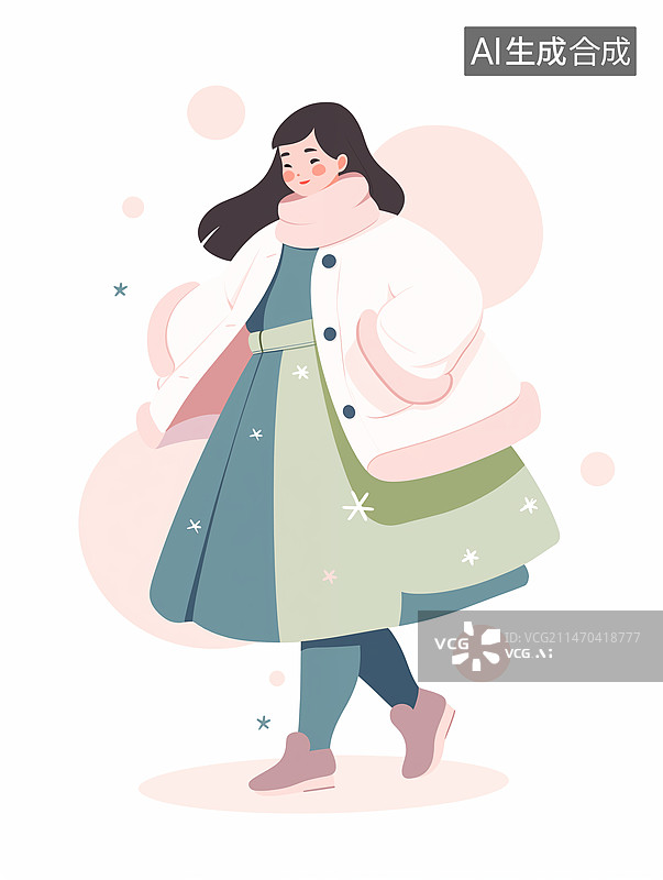 【AI数字艺术】时尚精致女性主题插画图片素材