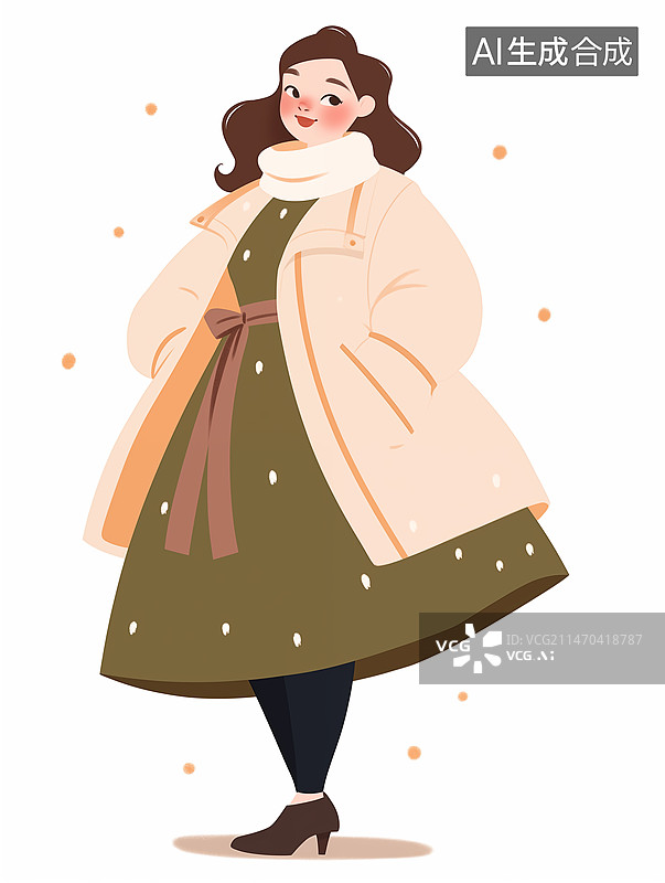 【AI数字艺术】时尚精致女性主题插画图片素材