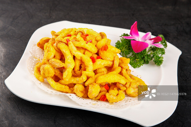 中餐美食-椒盐白玉菇图片素材