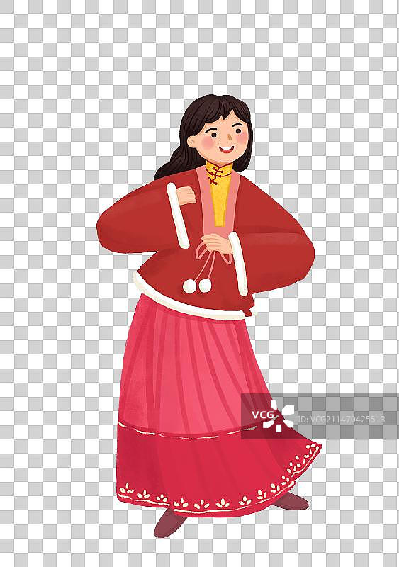 新年插画系列 元宵节看花灯图片素材