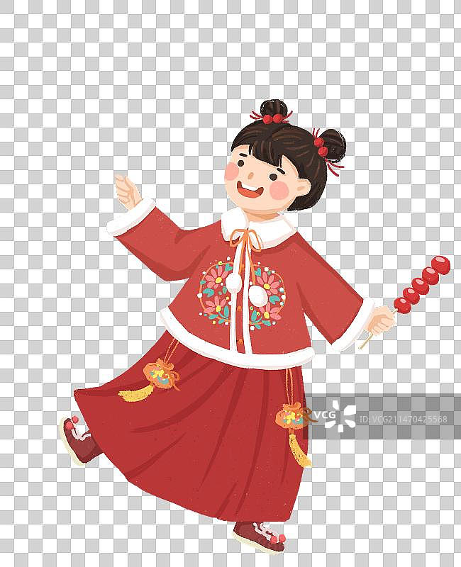 新年插画系列 元宵节看花灯图片素材