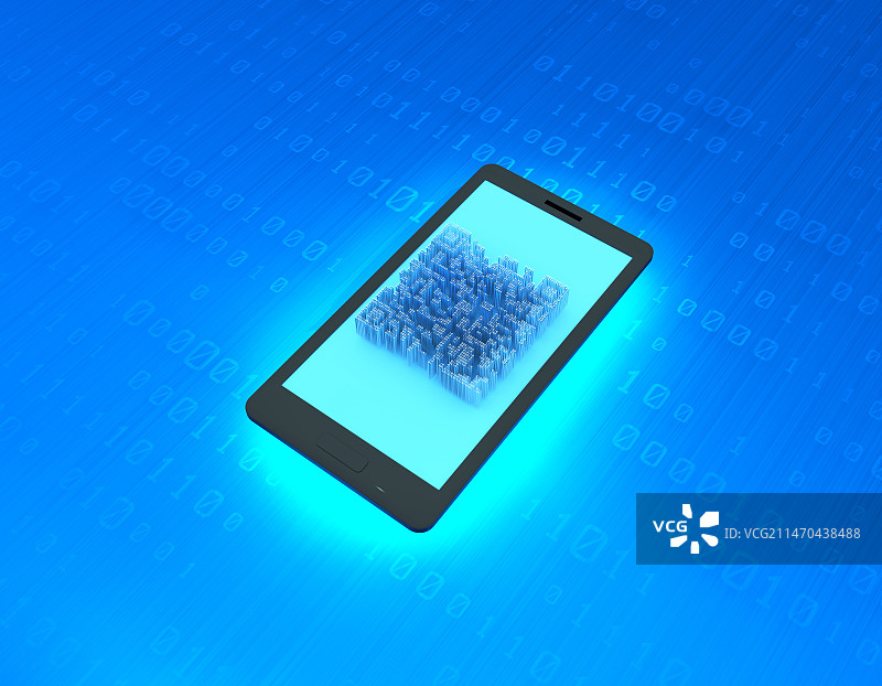 手机二维码科技数据传输图片素材