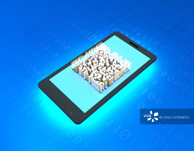 手机二维码科技数据传输图片素材