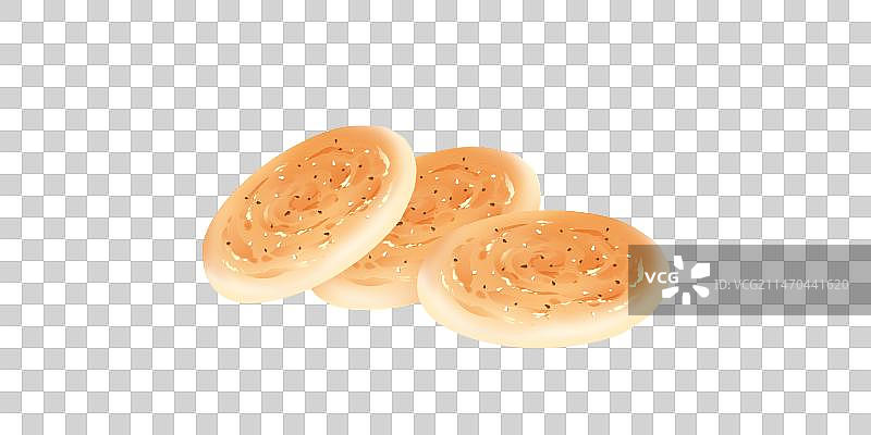 美味的芝麻饼，卡通清新系列免扣元素图片素材