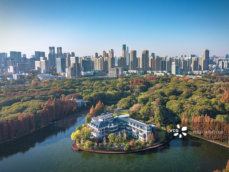 武汉东湖宾馆 湖中豪宅图片素材