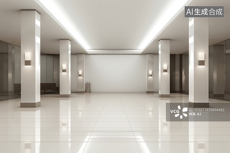 【AI数字艺术】现代城市建筑内部空间图片素材