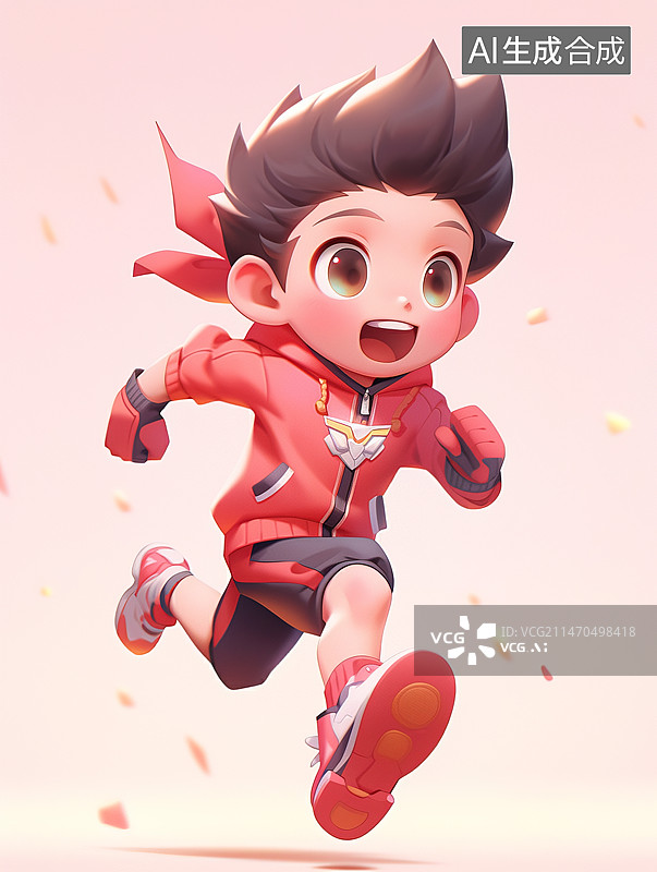 【AI数字艺术】奔跑的儿童图片素材