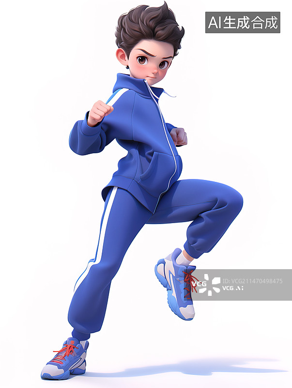 【AI数字艺术】穿运动服的孩子图片素材