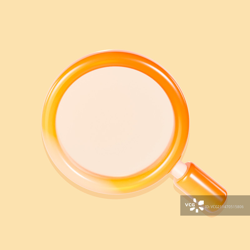 3D渲染的渐变色放大镜学习教育元素插画图片素材