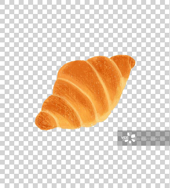 手绘牛角包图片素材